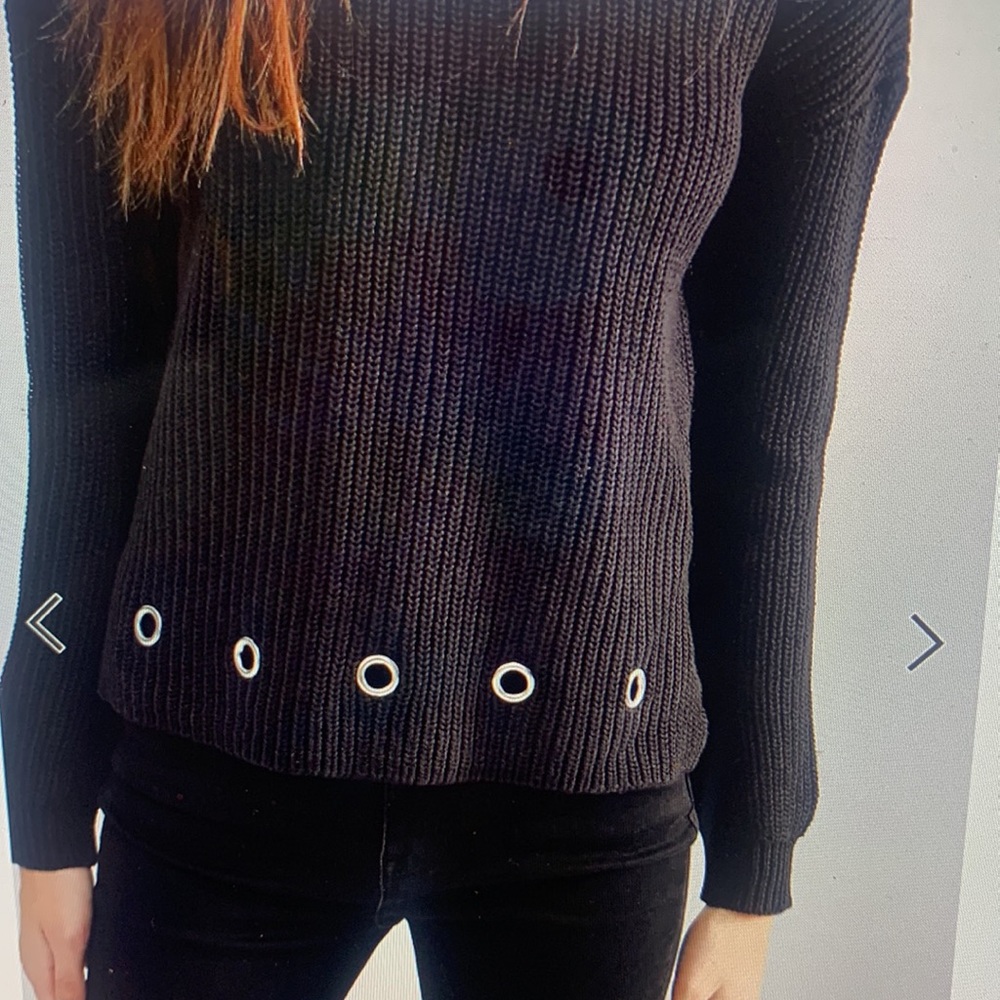 Brave Soul black Sweater with Eyelets - Picture 3 of 10